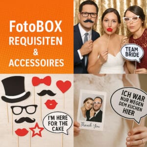 Fotobox Requisiten und Accessoires für lustige Fotos mit Photo Booths.
